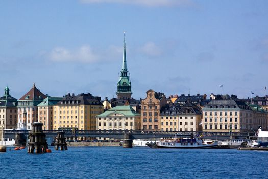 
View of the Old city and embankment, Stockholm, Sweden