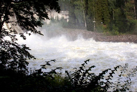 
Spillway on hydroelectric power station dam in Imatra - Imatra, Finland.

