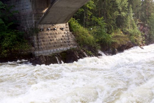 
Spillway on hydroelectric power station dam in Imatra - Imatra, Finland.
