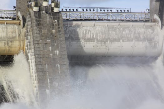 
Spillway on hydroelectric power station dam in Imatra - Imatra, Finland.
