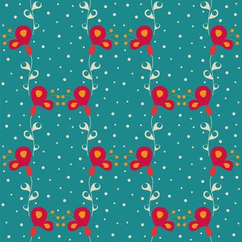 seamless pattern with abstract flowers