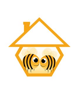 in love bee in abstract house