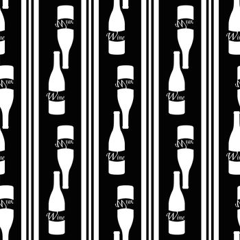 seamless pattern with  symbol of wine as bottle