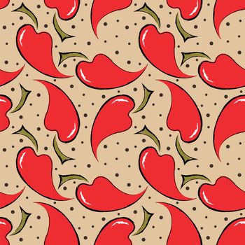 seamless pattern with red peppers