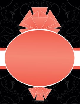 background with abstract flowers and ribbon