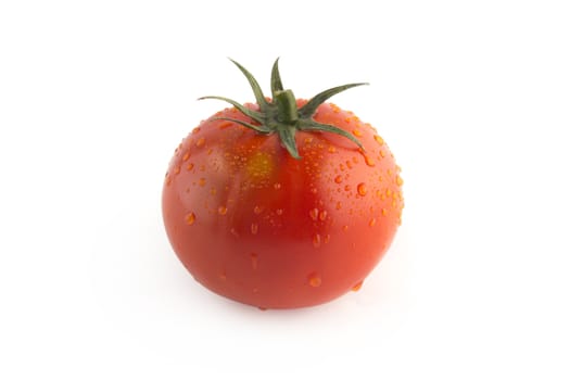 fresh tomatoes with water drops on white background , (with clipping work path)