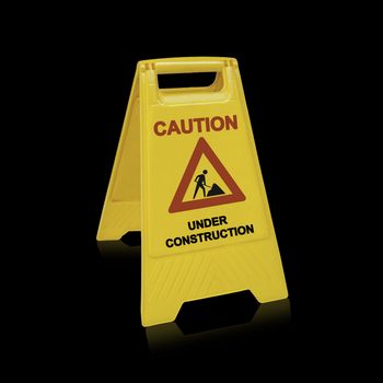 Under construction sign for website design, (with clipping work path)