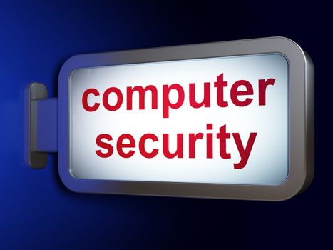 Security concept: Computer Security on advertising billboard background, 3d render