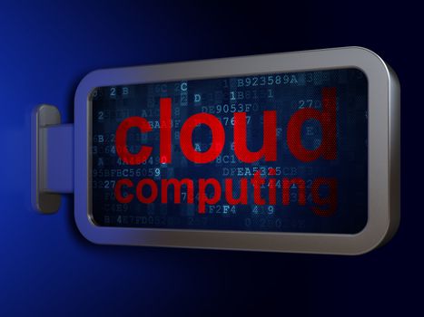 Networking concept: Cloud Computing on advertising billboard background, 3d render