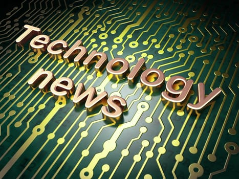 News concept: circuit board with word Technology News, 3d render