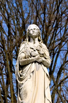 Marble Statues in a Cemetery