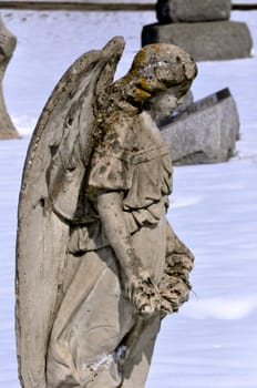 Marble Statues in a Cemetery