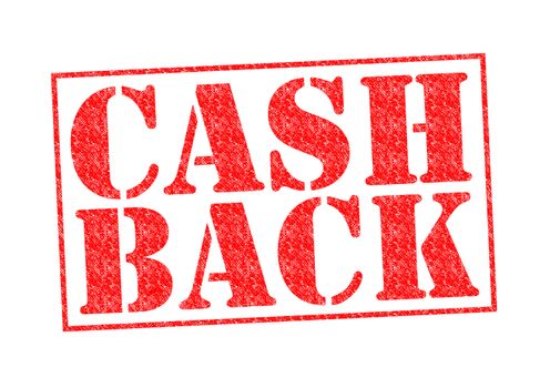 CASH BACK Rubber Stamp over a white background.