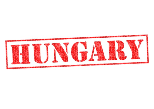 HUNGARY Rubber Stamp over a white background.