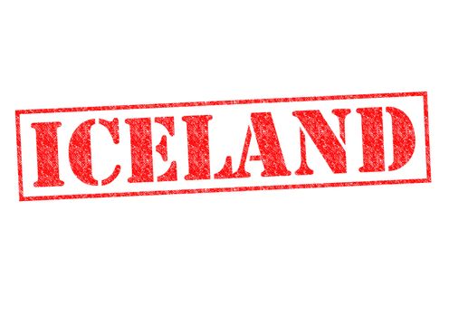ICELAND Rubber Stamp over a white background.