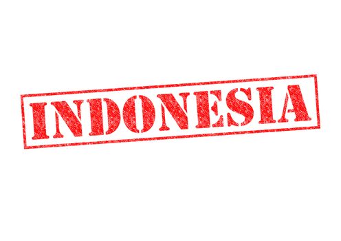 INDONESIA Rubber Stamp over a white background.