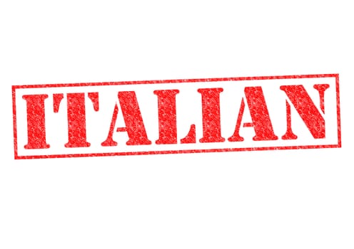 ITALIAN Rubber stamp over a white background.