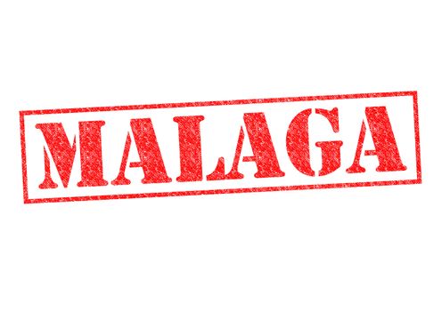 MALAGA Rubber Stamp over a white background.