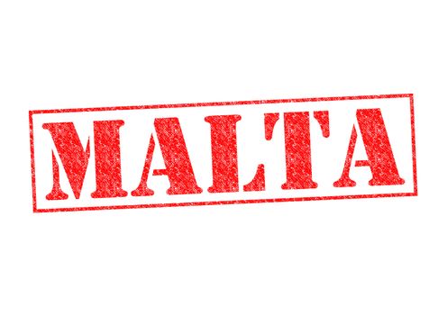 MALTA Rubber Stamp over a white background.