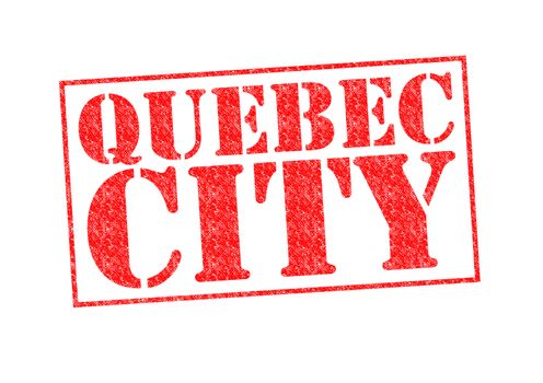 QUEBEC CITY Rubber Stamp over a white background.