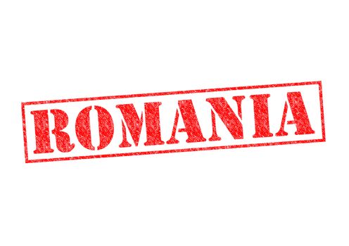 ROMANIA Rubber Stamp over a white background.