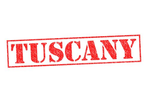 TUSCANY Rubber Stamp over a white background.