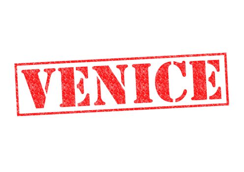 VENICE Rubber Stamp over a white background.