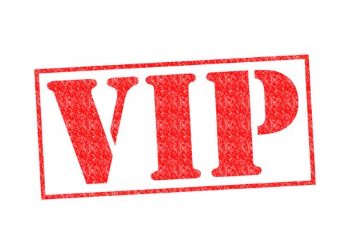 VIP Rubber Stamp over a white background.