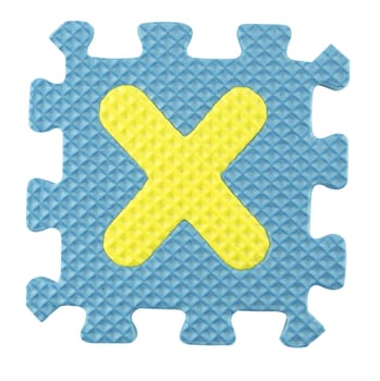 X letter, Alphabet puzzle isloated on white background , with clipping path.
