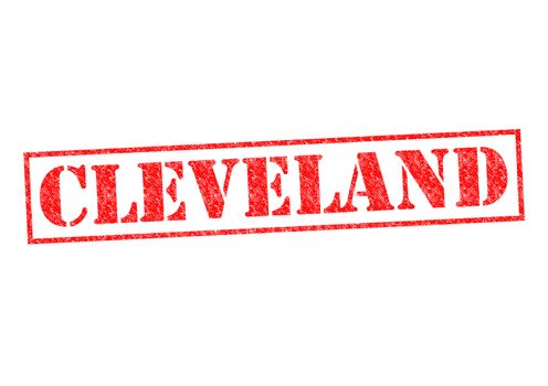 CLEVELAND Rubber Stamp over a white background.