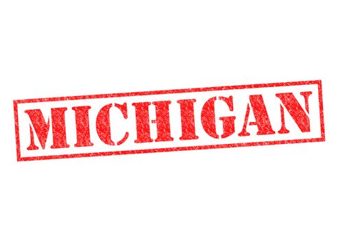 MICHIGAN Rubber Stamp over a white background.