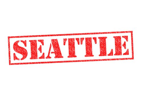 SEATTLE Rubber Stamp over a white background.