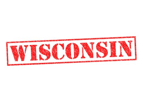 WISCONSIN Rubber Stamp over a white background.