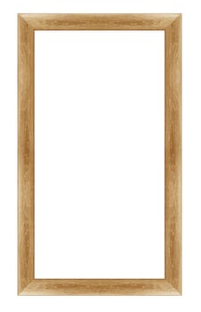 wooden photo frame isolated on white background (with clipping work path)