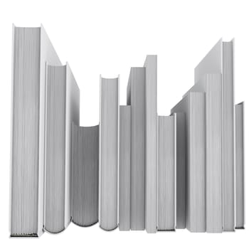 A stack of books. back view. Isolated render on a white background