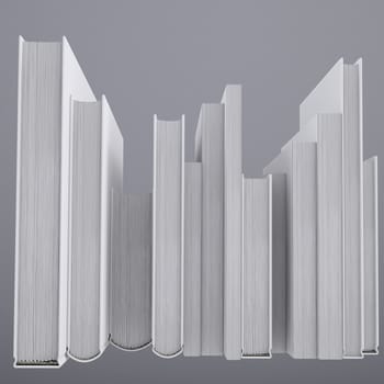 A stack of books. Isolated render on a gray background