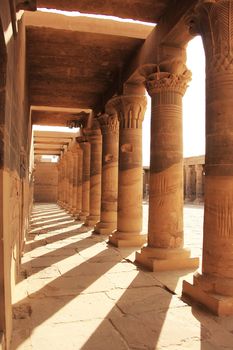 Old corridor, Philae Temple, Lake Nasser, Egypt