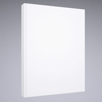 A white of book. Isolated render on a gray background