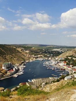 Balaklava town and Balaklava Bay, Crimea, Ukraine