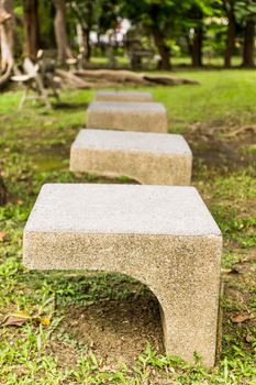 Stone chair  in garden