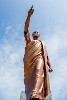 The statue of the former president Kwame Nkrumah of Ghana, the father of Pan-Africanism