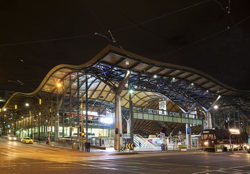 southern cross rail station in central melbourne australia