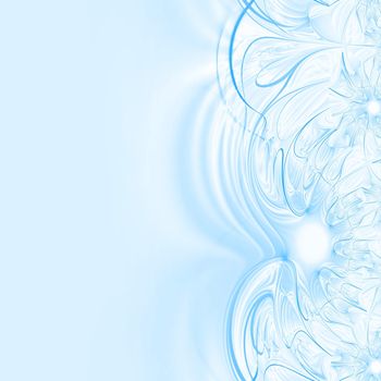 design of abstract smooth blue curves as background