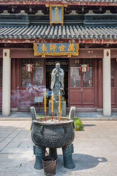 detail of Wen Miao confucian confucius temple in shanghai china popular republic