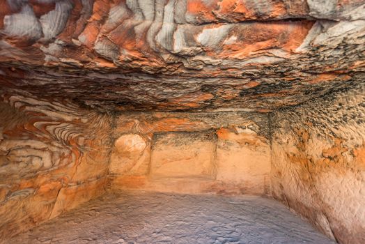 rocks caves in nabatean petra jordan middle east