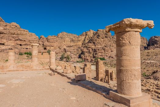 roman temple in nabatean petra jordan middle east