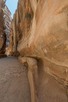 the siq path in nabatean petra jordan middle east