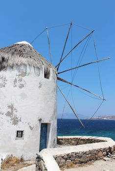 A windmill at Mykonos, greek island, Greece.