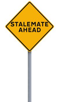 A road sign indicating Stalemate Ahead