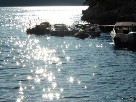 Adriatic sea near Rovinj: Rovigno or  Rovinj is a small but  charming Croatian city on the Adriatic sea.